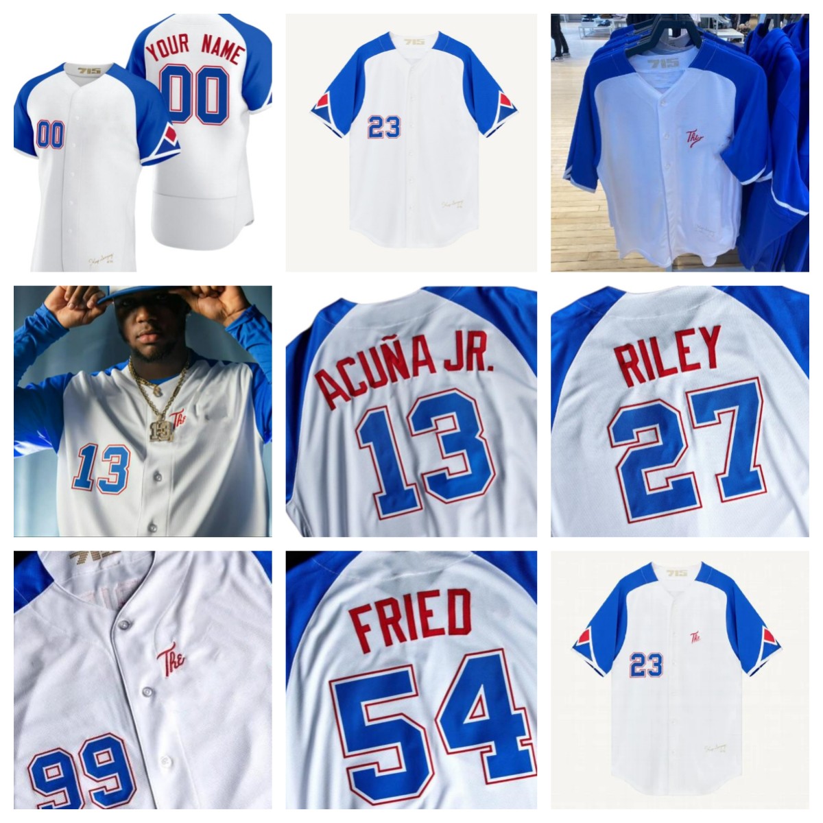 

2023 City Connect Baseball Jersey Austin Riley Ronald Acuna Jr Matt Olson Marcell Ozuna Max Fried Travis d'Arnaud Eddie Rosario Orlando Arcia Hank Aaron Luplow, As pic