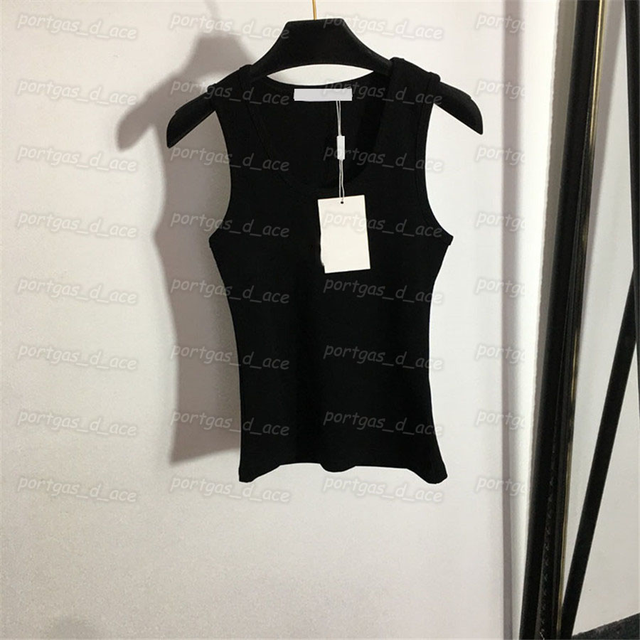 

Women T Shirt Knitted Tank Tops Sexy Sleeveless Womens Tanks INS Fashionable Vest, Black with label #20230650