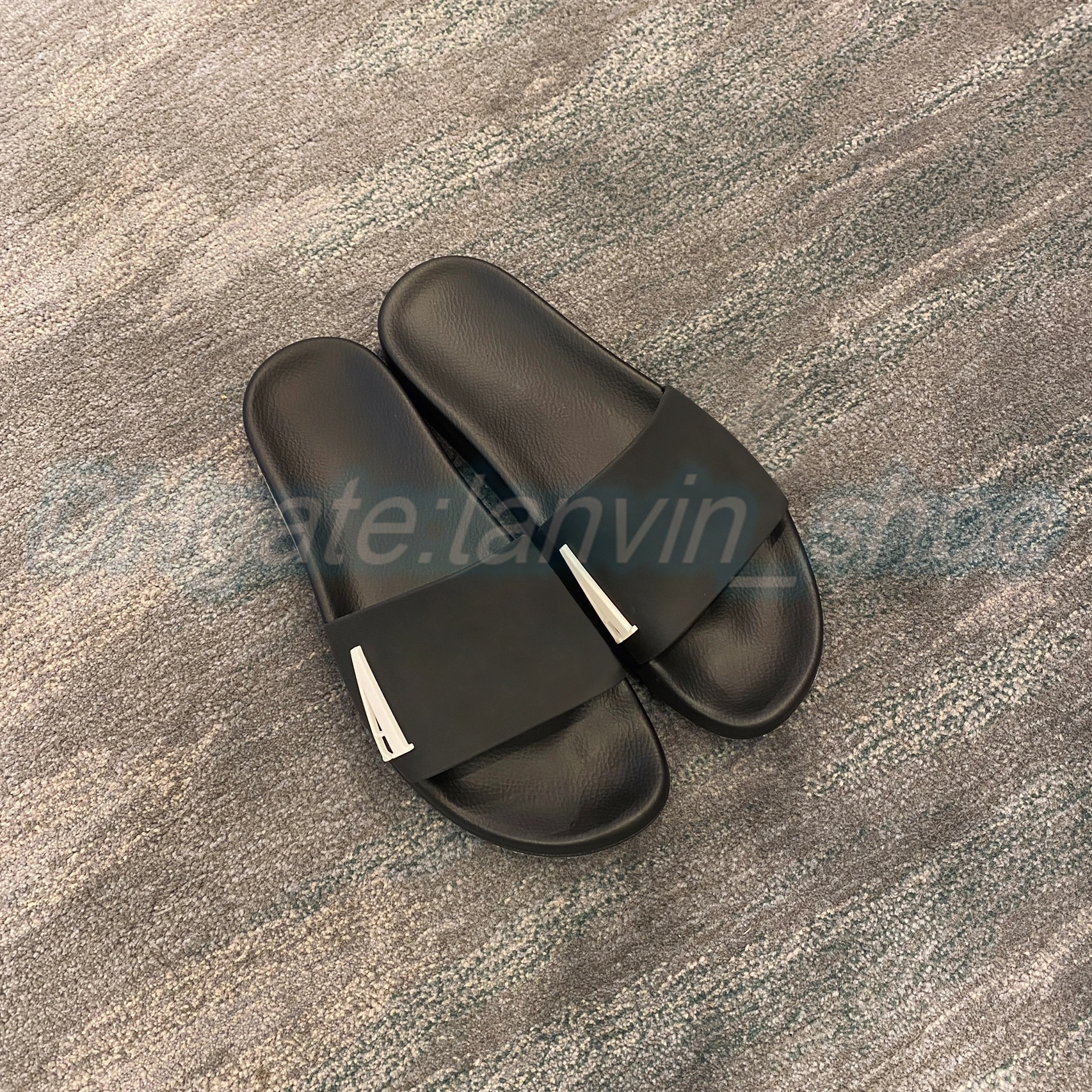 

designer slipper woman pool slide rubber luxury man letters flat mule shoesribbons large upper slip-on high heel Princetown leather sandl, #7