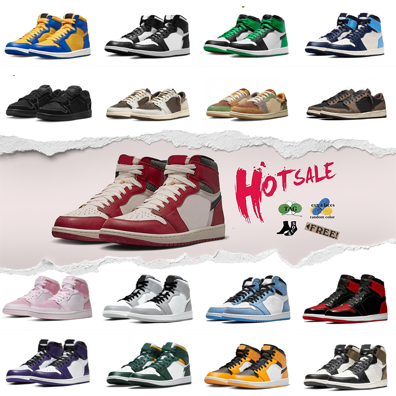 

Jumpman 1 Designer Shoes 1s Travis Scotts Black Phantom Sneakers Lost and Found True Blue Starfish Denim Gorge Green Taxi Men Women Outdoor Sports Trainers, Atmosphere