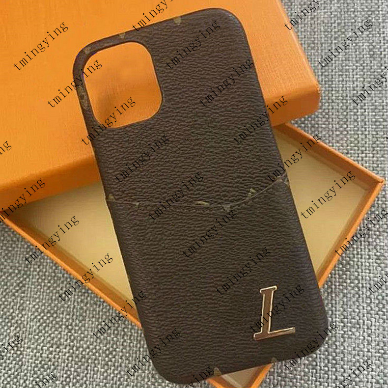 

Designer Leather Phone Cases For iPhone 14 Pro Max 13 12 11 Fashion Metal Letter Case iPhone14 14Pro iPhone14ProMax Card Holder Pocket Back Cover Luxury Shell With box, #1- brown flowers (big) l
