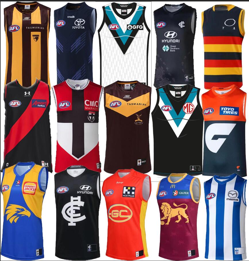

S-3XL AFL West Coast Eagles geelong cats rugby jerseys Essendon Bombers Melbourne Blues Adelaide Crows St Kilda Saints 2022 2023 2024 GWS Giants GUERNSEY, White