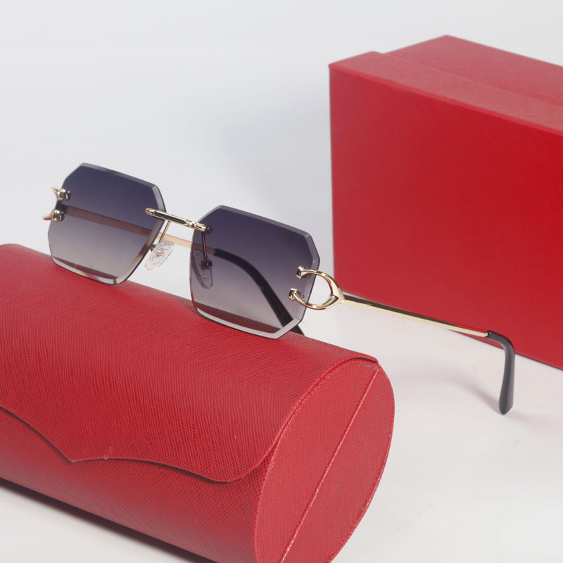 

sunglasses for men clear glasses Composite Metal Rimless Optical Frame Classic Rectangle Square Luxury gold sunshade sunglass carti frame glasses lunette 2A649