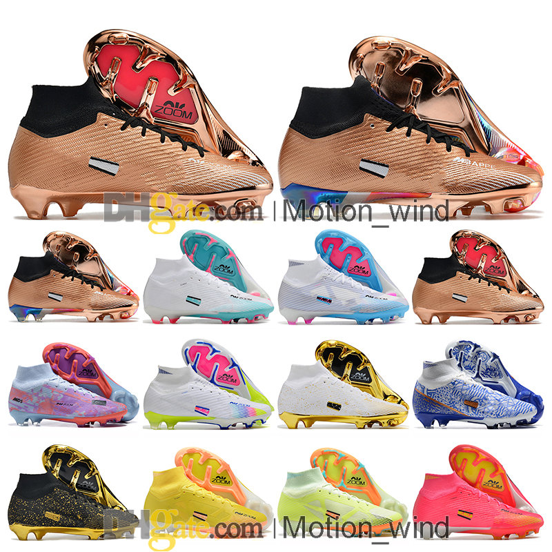 

Gift Bag Men Women Ankle Football Boots Ronaldo CR7 Mercurial Superfly IX 9 Elite FG Cleats Neymar ACC Mbappe Zoom Soccer Shoes Top Outdoor Trainers Botas De Futbol, Color 7