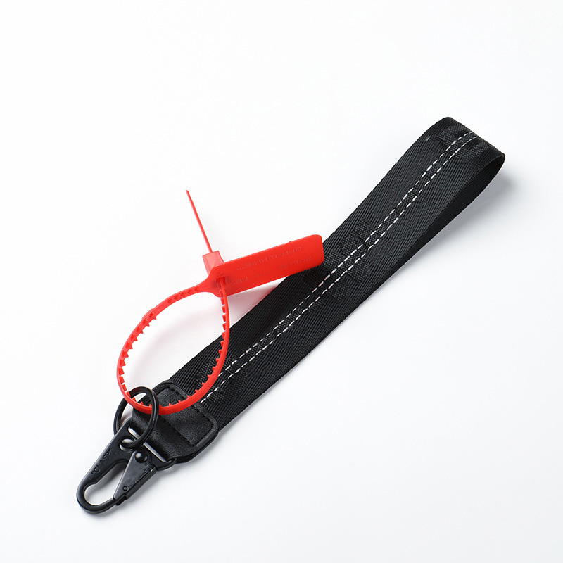 

Fashion White Luxury Keychains Brand Key Rings Clear Rubber Keys Ring Classic Men Women Canvas Keychain Embroidery Letters Pendant Belt 3.5x25cm Keyring I6zu