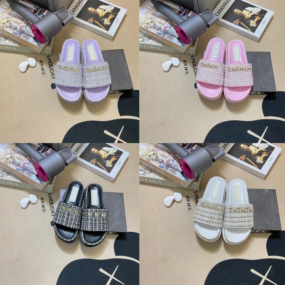 

2023 Women luxurys designers slippers flat sandals summer brand shoes classic blue beach Fashion sandal Lady outdoor high quality slippers Slides Platform shoes, With box