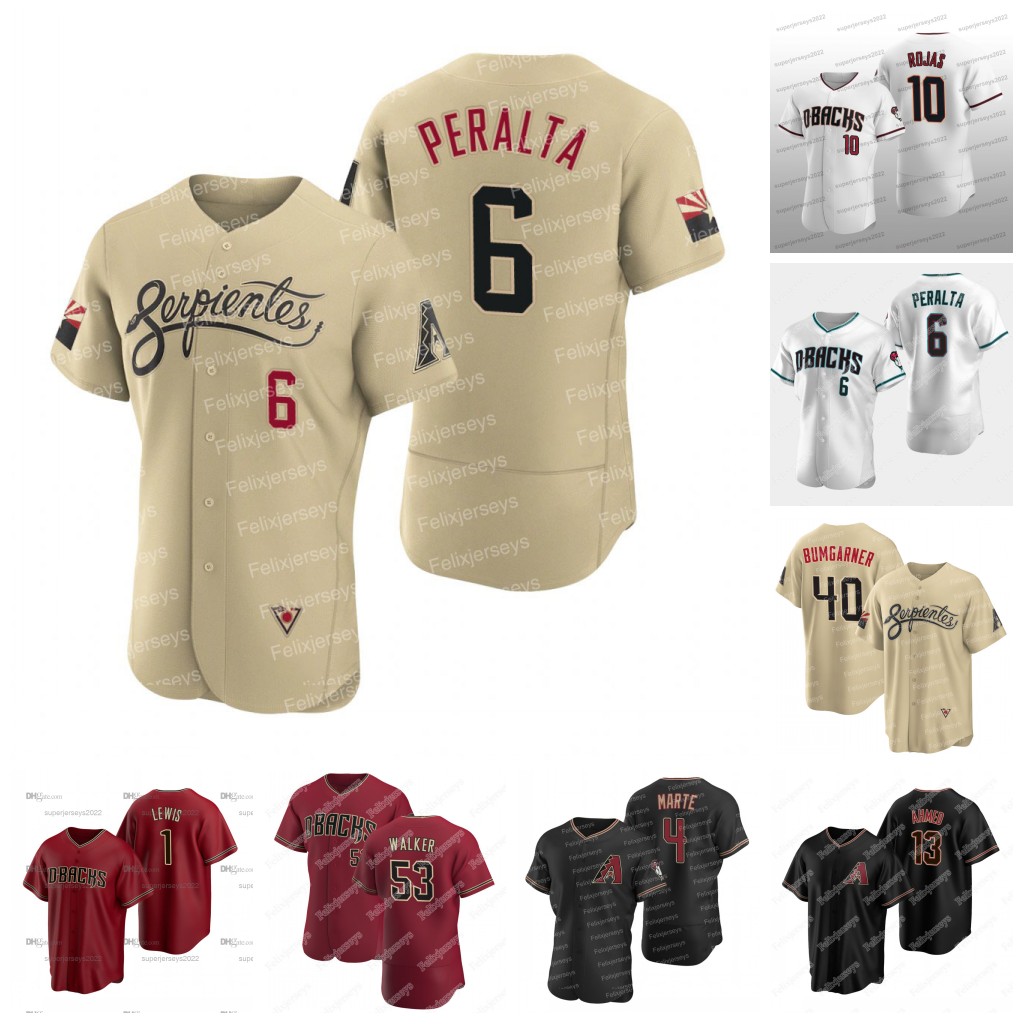 

Serpientes Diamondbacks City Connect Jersey David Peralta Ketel Marte Corbin Carroll Madison Bumgarner Josh Rojas Christian Walker Nick Ahmed Randy Johnson, City connect jersey cool base