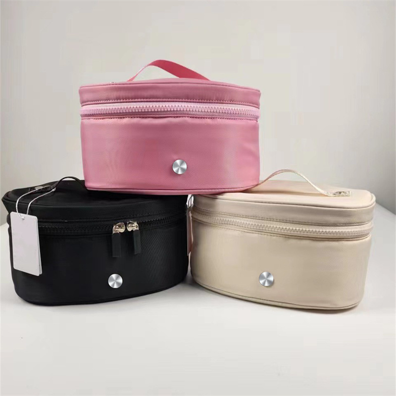 

LL-35 Women Makeup Bags Outdoor Handbag Toiletry Cylinder Kit Purse Travel Multi-function Portable Pack Storage Bag Cylinder Stuff Sacks, Black
