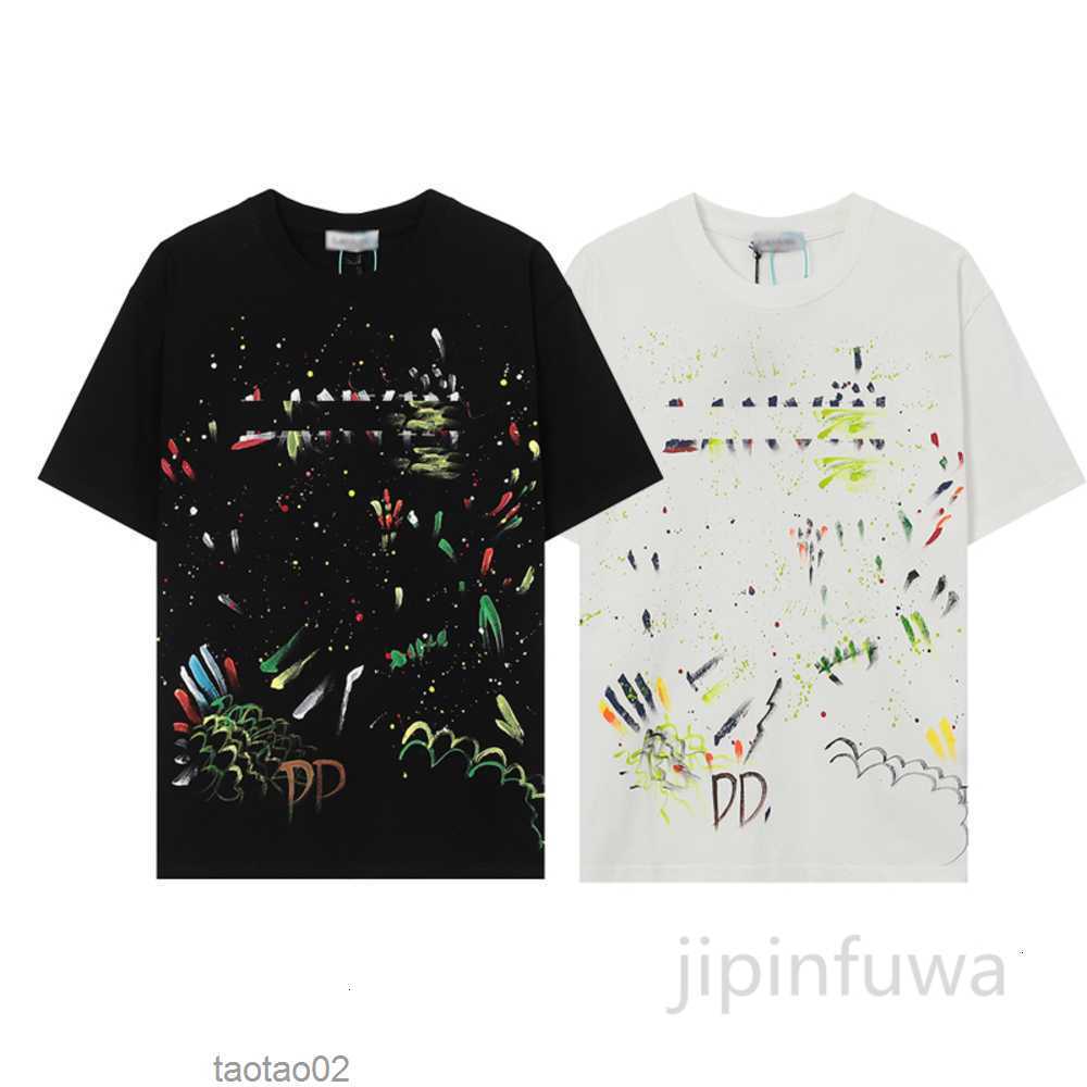 

Lanvins Women T-shirts Men Summer Short Sleeve t Shirts Ink-jet Hand-painted Designer Round Neck Cotton Casual Tees Graffiti Pattern G2ibpwtv95qt, White