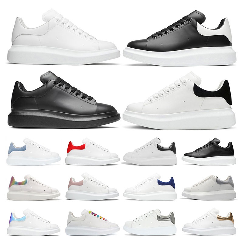 

2023 for men women casual shoes alexander designer mens oversized sneakers Mc queens platform flat Triple White Black Suede Leather Cream sports trainers, 21