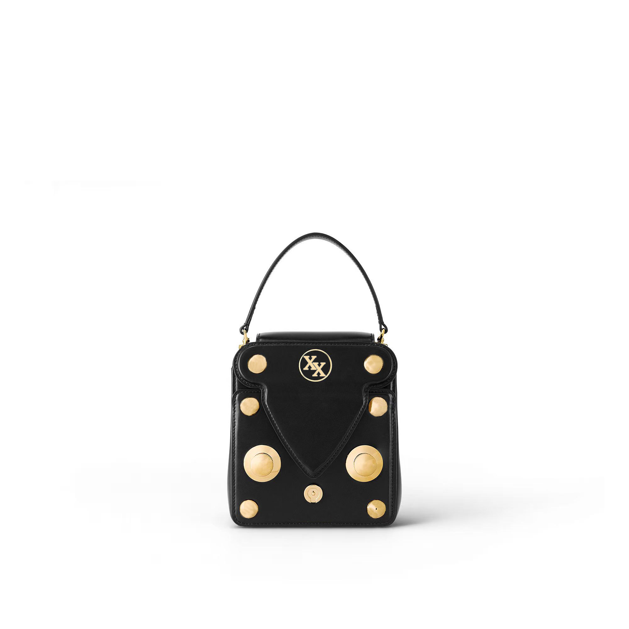 Handbag Women's Fashion Shoulder Bag Gold Riveted Surface Design Leather Material Stylish Black Red-image-854737082