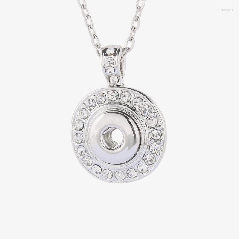 

Pendant Necklaces Boom Life Snap Jewelry Buttons Link Chain 60CM With Crystal Fit 12MM