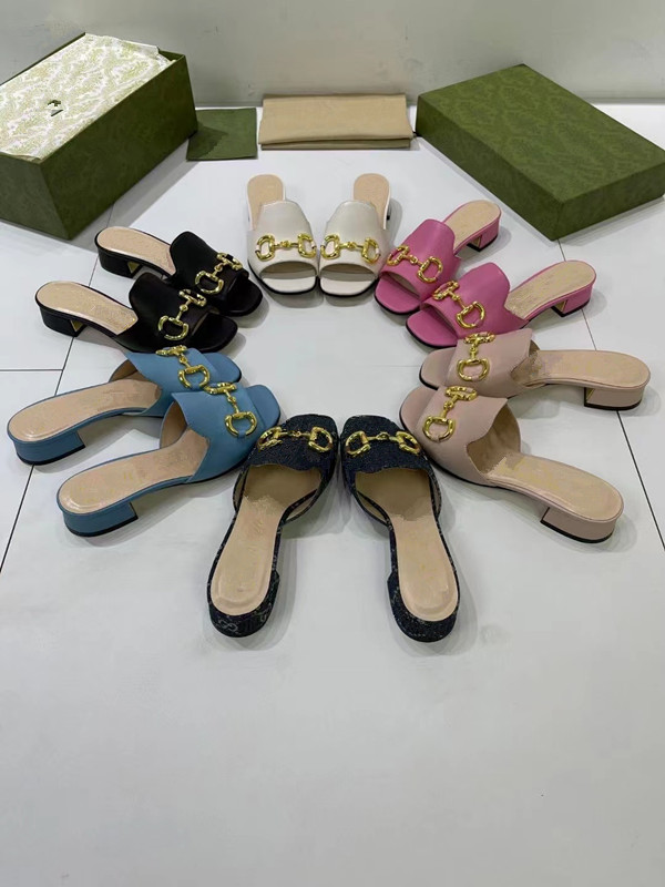 

heels Sandals woman slippers fashion comfortable non-slip wear resistant Designers Heel flats woman 2cm 3cm 7cm slipper womens slide heels slipper shoes women shoe, Style 6