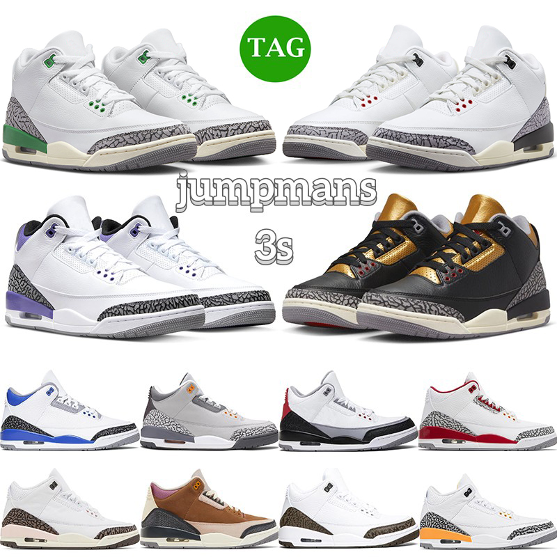 

2023 Top Basketball Shoes 3s Jumpmans 3 Retros White Cement Reimagined Black Gold Dark Iris Unc Lucky Green Winterized Neapolitan Mens Trainers Sports Sneakers, 27