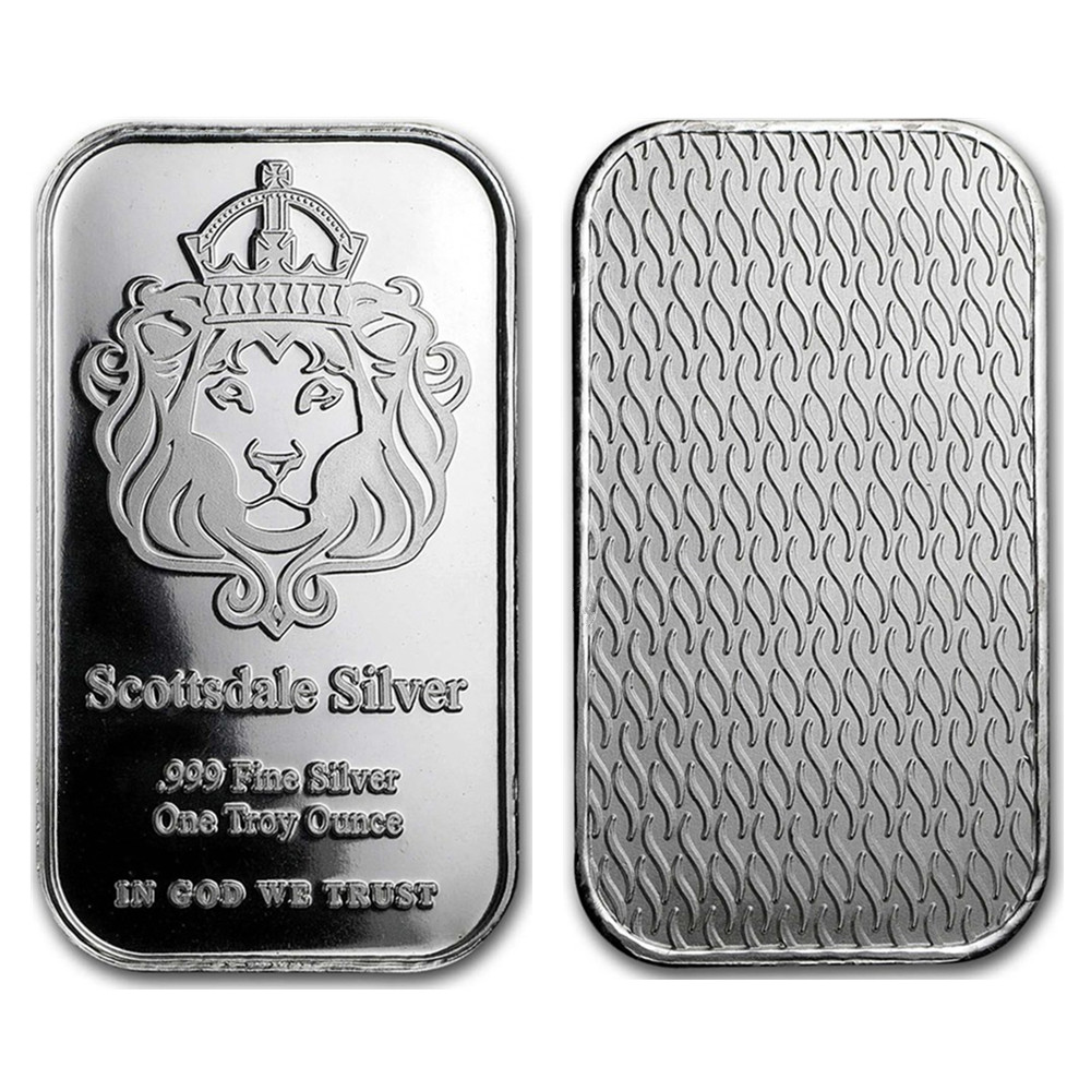 

One Troy Ounce Scottsdale Silver 999 Fine Silver Bars Bullion In God We Trust Coin With Acrylic Box