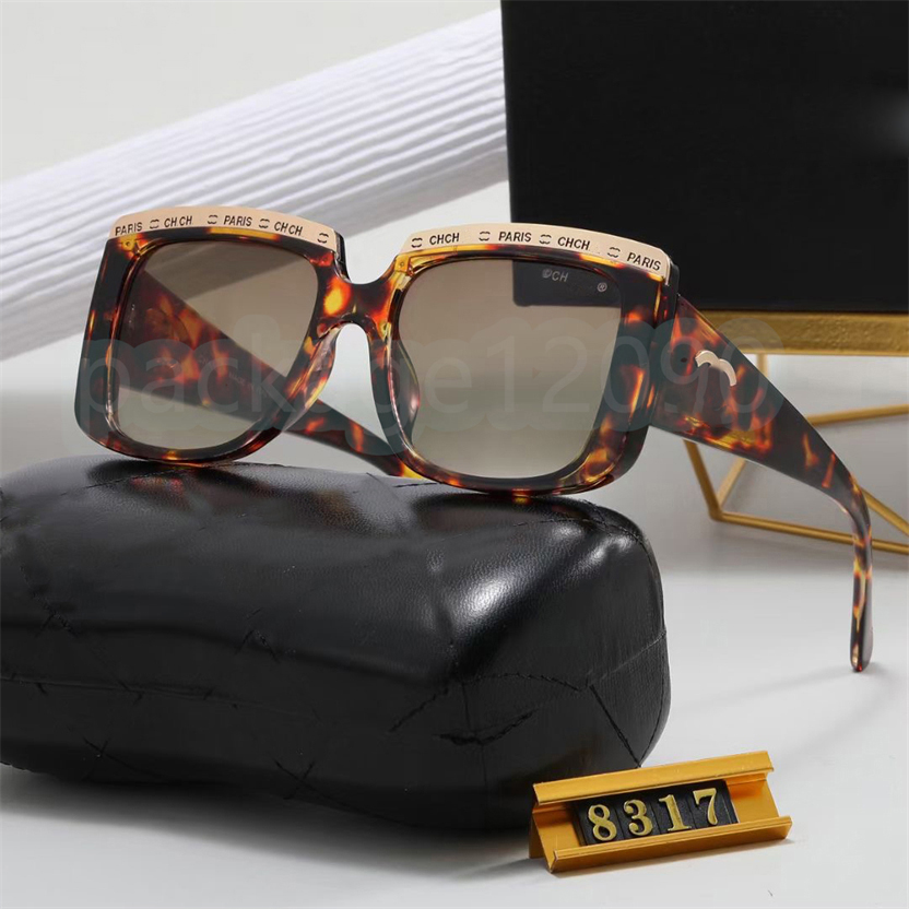 

Designer Sunglasses Fashion Golden Black Classic Eyeglasses 8317 Goggle Outdoor Beach Sun Glasses For Man Woman 6 Color Optional Triangular Signature with Box