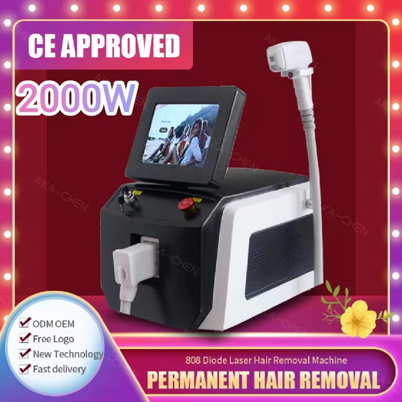 

2023 Professional 808 Diode Laser Hair Removal Machine With Screen Parts Kit Water Flow Beauty Machine Skin Rejuvenation