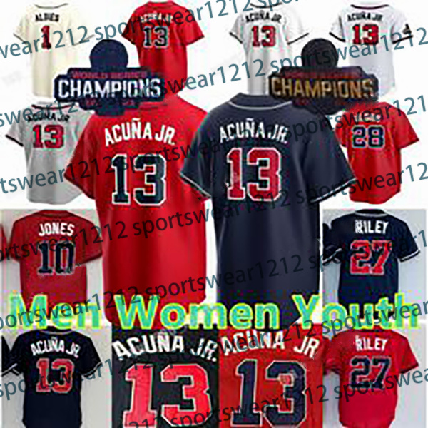 

2023 Custom 13 Ronald Acuna Jr. Jersey 27 Austin Riley Matt Olson Harris II Spencer Strider Deion Sanders 1 Ozzie Albies Jones Eddie Rosario Max Fried Baseball Jerseys, Colour 9