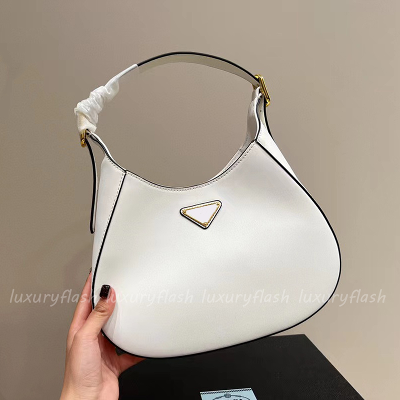 

Designer Shoulder Bags Fashion 23SS Half Moon Leather Women Totes Handbags Black White Green Orange Adjustable Handle Ladies Tote Handbag 26cm, Box(not sold separately)