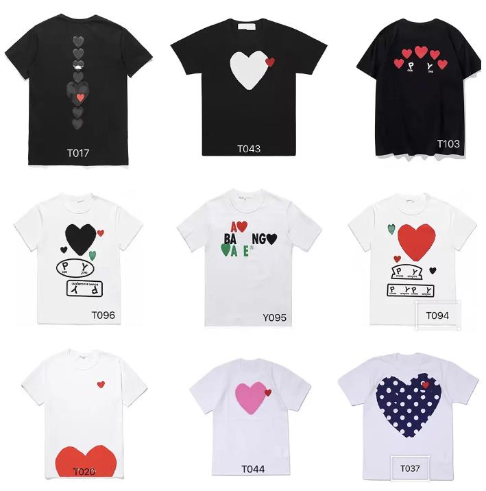 

23SS Summer cdgs Mens T-Shirts Play T Shirt Commes Short sleeve Womens Des Badge Garcons Embroidery heart short sleeve Red heart, 10