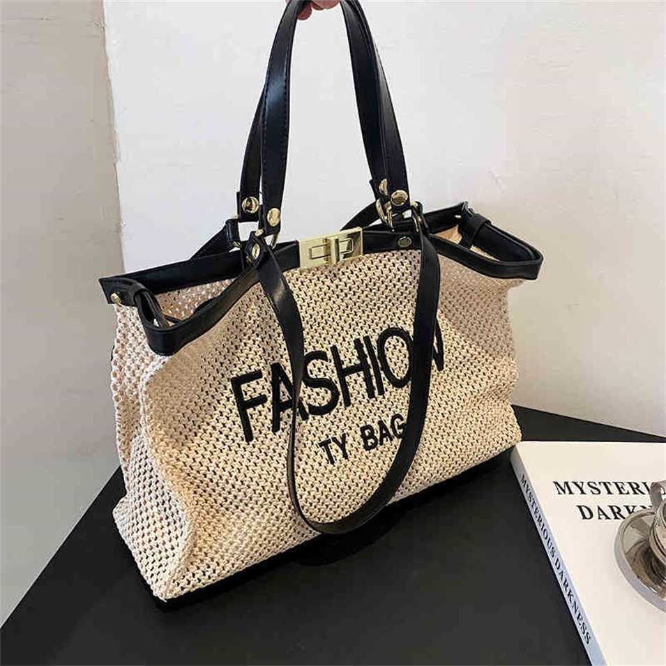 

2023 Designer bag Discounts spring and summer fashionable fashion woven shoulder travel bag, White4