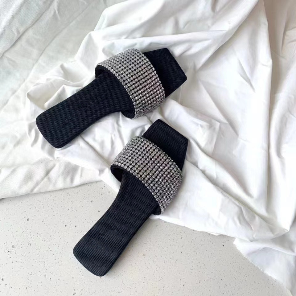 

Designers high heeled sandals slippers heels sandals heel 10cm Sheepskin Crystal grain size 9.5 top quality shoes designer heel shoe heels sandals famous designer, Style 3