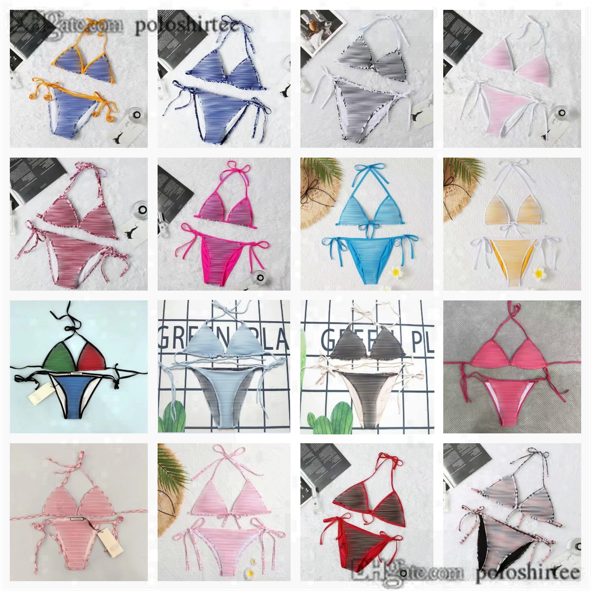 

Hot Selling Mix 20 styles Swimsuit Classics Brown Bikini Set Women Fashion Swimwear IN Stock Bandage Sexy Bathing Suits With pad tags