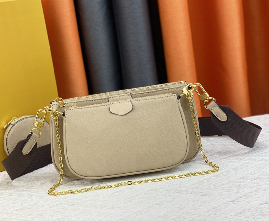 

Fashion designer crossbody bag luxury mini 3-piece set handbags womens leather chain cross body bags embossed monograms Favorite ladies Make-up purse Top-quality, 44823#embossed monogrames