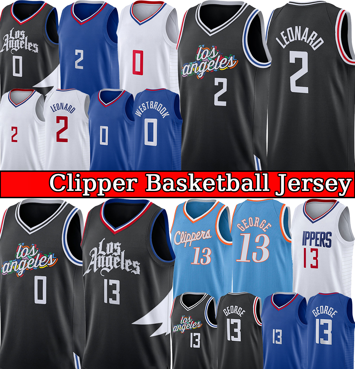 

Los Angele clIppers''Russell Westbrook Basketball Jersey Kawhi Leonard Paul George Jerseys 0 2 13 Mens Jerseys 2022 2023 Edition City Black White Embroidered Shirt, With logo jersey