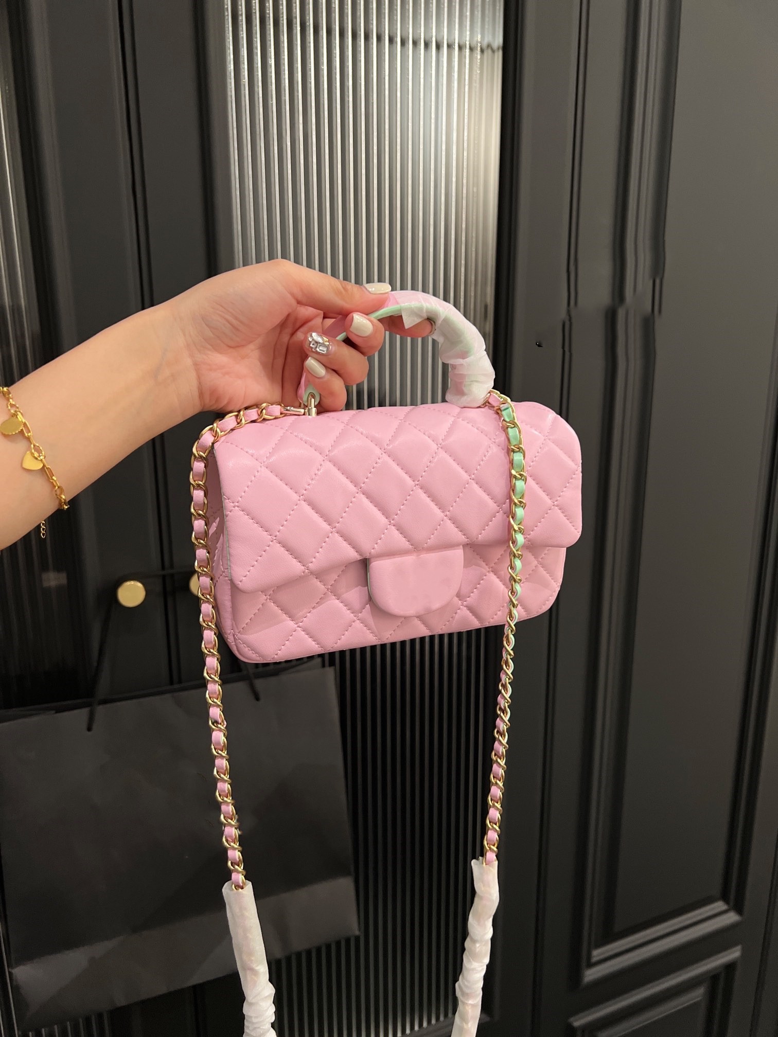 

Brand women's bag classic designer bag chain bag Crossbody bag women's single shoulder bag handbag patchwork color bag Ling Lattice small square bag fashion casual bag, Customize