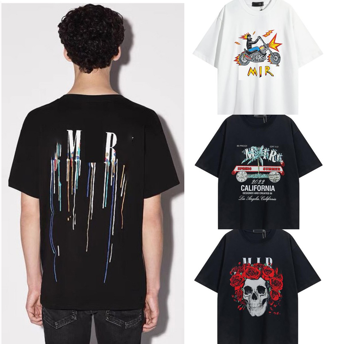 

Mens T Shirt Designer Tshirt Limited Edition Couples Tees Street Wear Summer Fashion Brand Amiris Shirt Splash-ink Letter Print Amiri Short Sleeve Casual Loose Crewneck Men's Tee, Customize