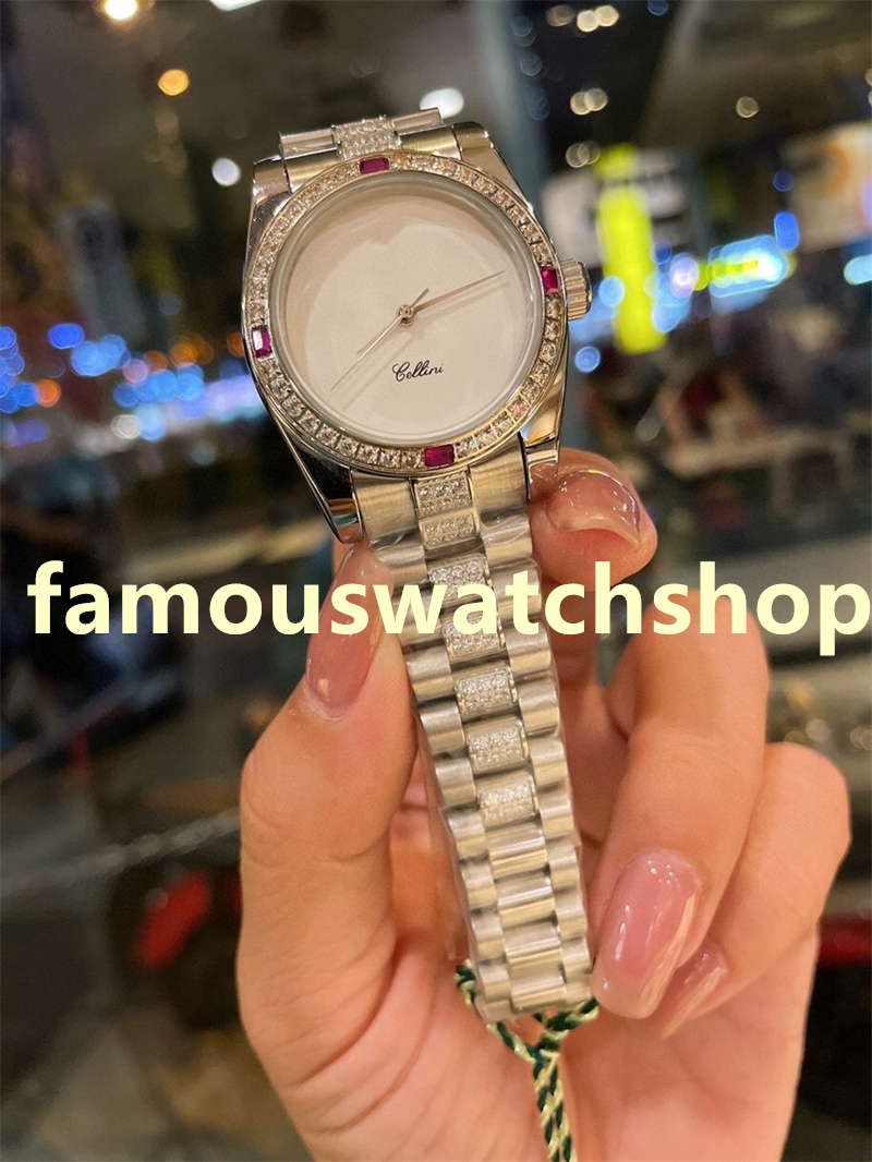 

2023 New Luxury Luxury Men's Watch Women's Watch Set Classic Diamond Dial Quartz Battery, Sapphire glass