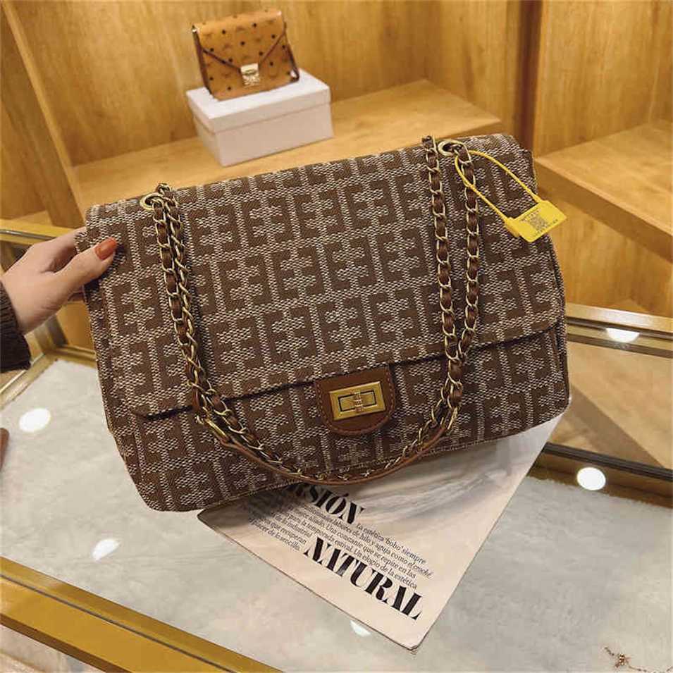 

2023 Designer bag Handbags On Large capacity chain autumn winter Single Shoulder Fashion versatile canvas, Brown3