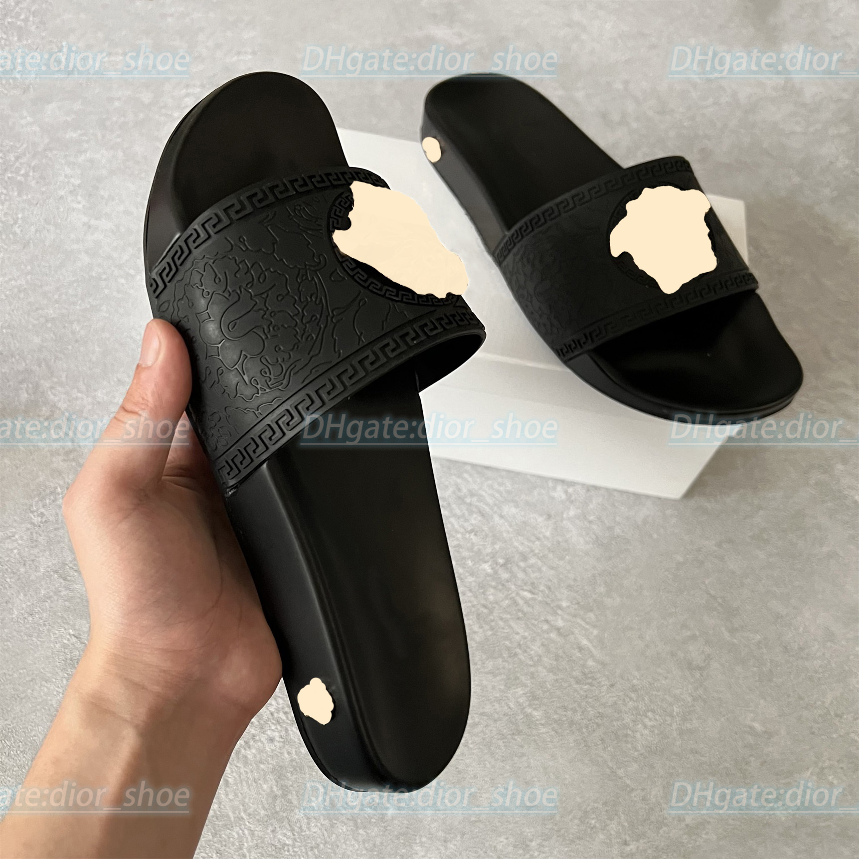 

designer luxury Fashion women men sandal Summer outside beach leisure slipperclassic rubber thick platform sole sandal, #1
