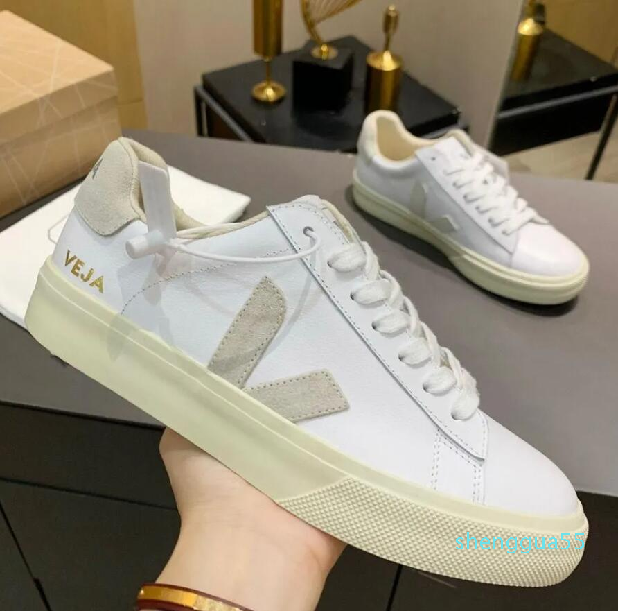 

Womens Sneakers Shoes Men 's Classic White Unisex Fashion Couples Vegetarianism Style Original Veja Campo Size 36-44 Cor 011, 21