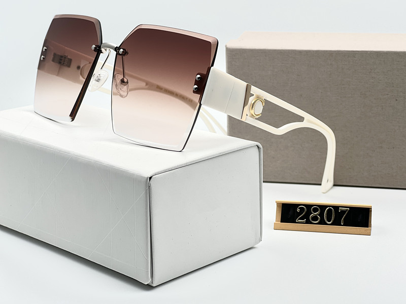 

Designer Sunglasses For Women Men New Model Eyewear Special UV 400 Protection Letters Leg Double Beam Metal Frame Outdoor Brands Design 2807
