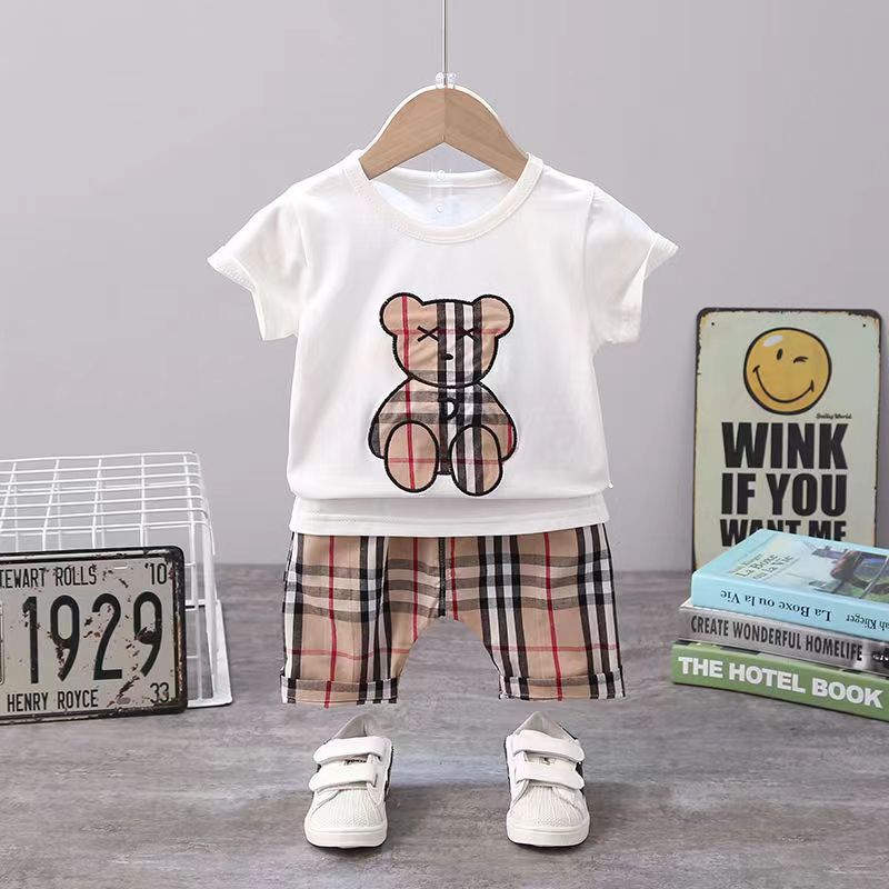 

2023 New Designer Baby Clothes Set T-Shirt Shorts Toddler Casual Clothing Kids Tracksuit Children Boys Cartoon 2Pcs set, 008