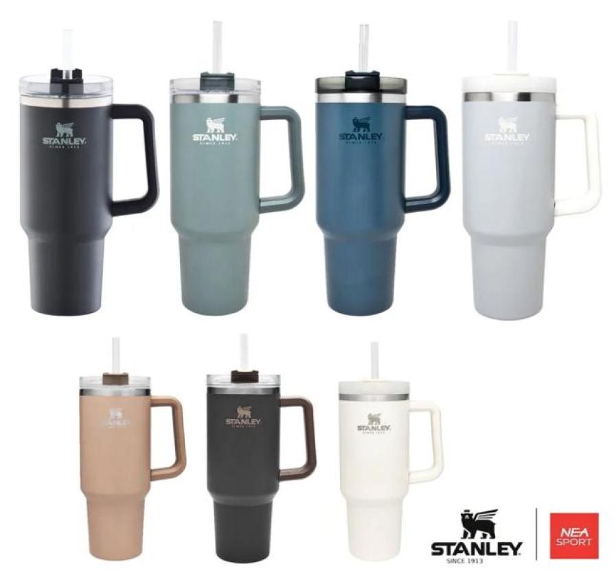 

With Logo Stanley 40oz Mug Tumbler With Handle Insulated Tumblers Lids Straw Stainless Steel Coffee Termos Cup 02138929506, Colorful