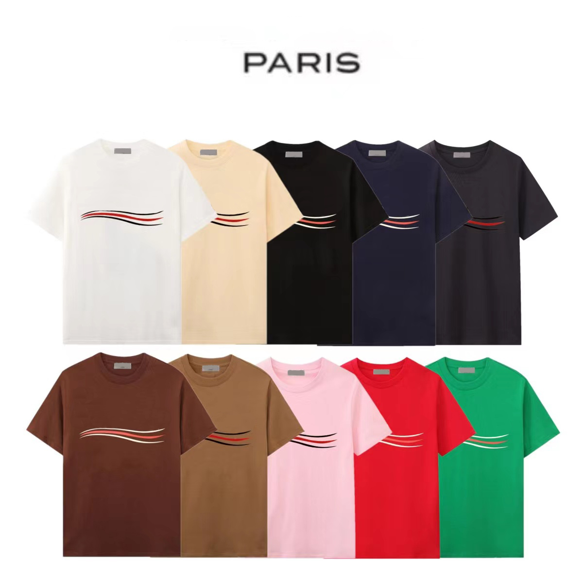 

Designer T shirt Summer short Sleeve waves Tee Men Women Lovers luxury T-shirts Fashion senior Pure cotton size S-2XL, Beige