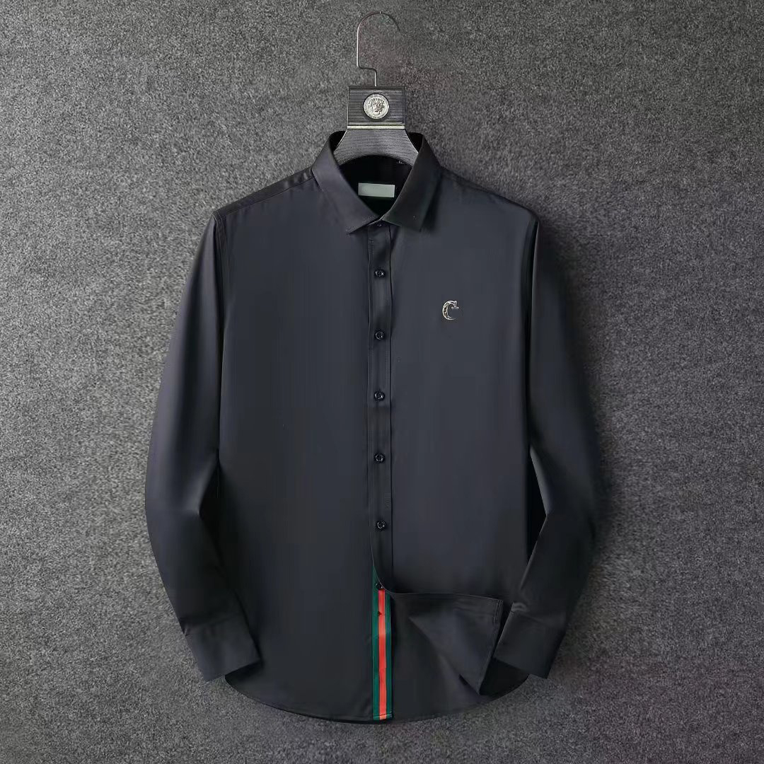 SS67 Mens Designer Shirts Brand Clothing Men Long Sleeve Dress Shirt Hip Hop Style High Quality Cotton 2023 New Arrival12