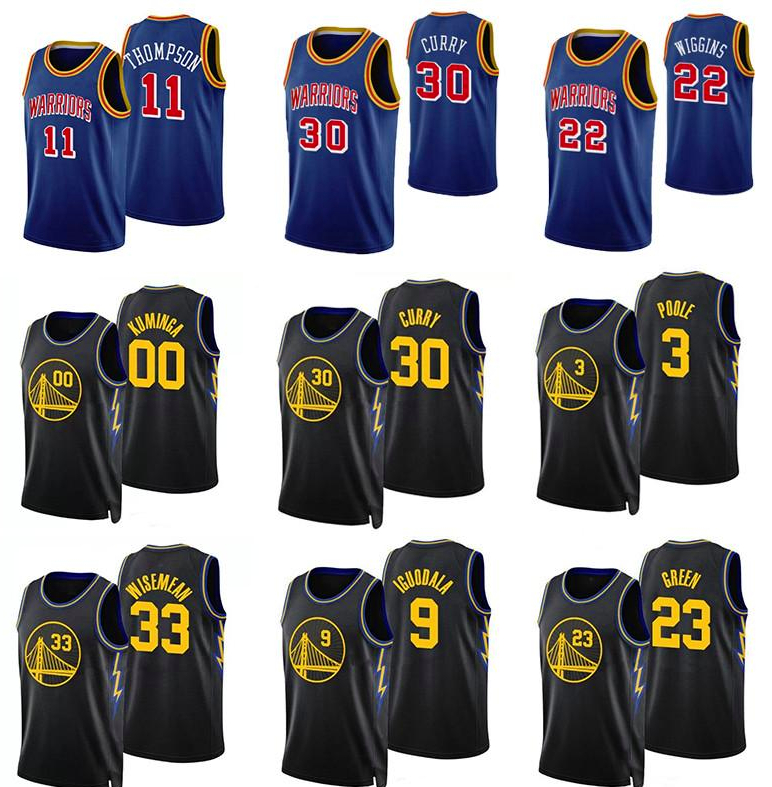 

Retro 75th anniversary Basketball jersey Stephen 30 Curry Warriorr Andrew Wiggins Klay Thompson Draymond Green Kuminga Poole black jerseys Men Youth Kids, Colour 1