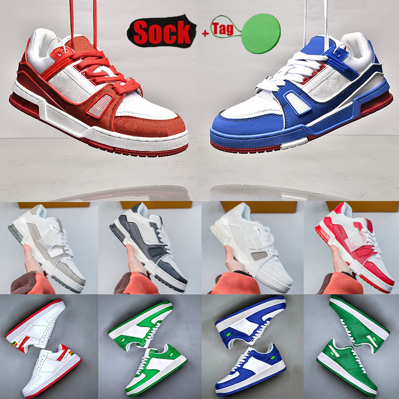 

Classic Men women Luxury trainers shoes LVMH sneakers designer intage Embossed Bright White Natural Green Cream Black Burgundy Purple leather platform shoe nice, #6