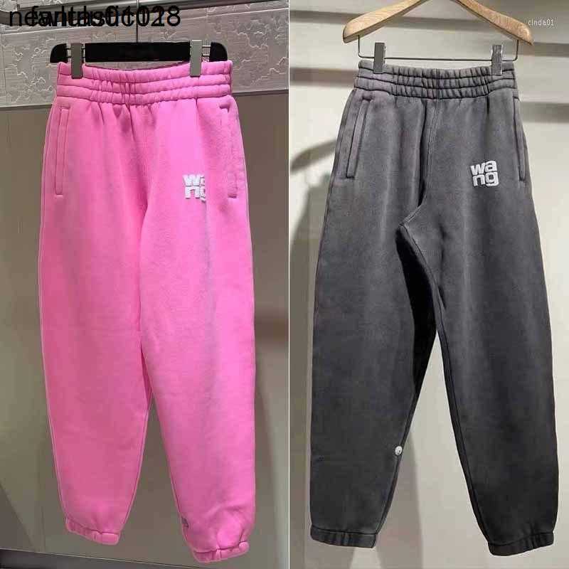 

Women' Pants Autumn Winter Aw Wang Women' Elastic Waist Plush Casual Loose Sweatpants Leggings Worn Trousers Sweatshirts, Pink fleece