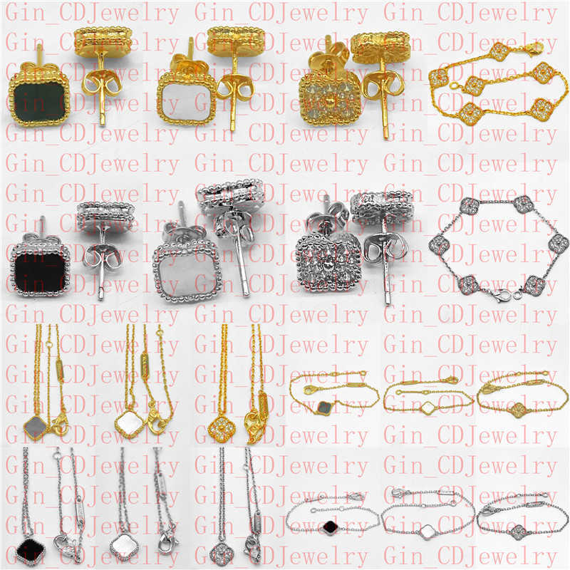 

9mm Mini Designer Classic Lucky Clover Black Onyx Bracelet 18K White Gold Plated Ladies and Girls Valentine's Day Mother's Day Engagement Jewelry Faded Free 1VAN