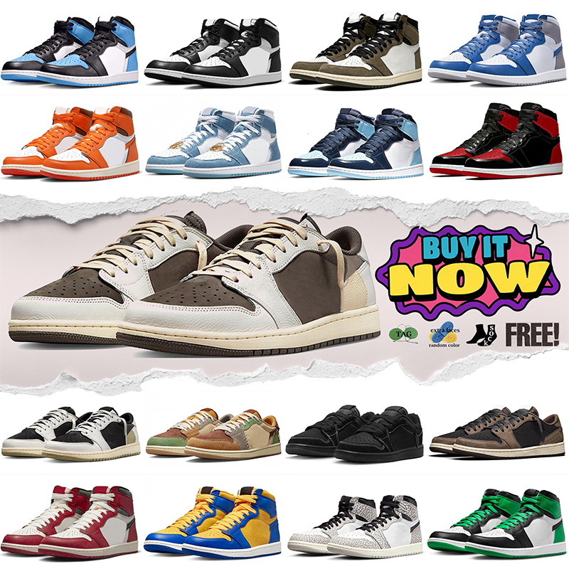 Jumpman 1 basketball designer shoes 1s Reverse Mocha Laney Olive White Cement TS Low men women outdoor sports trainers