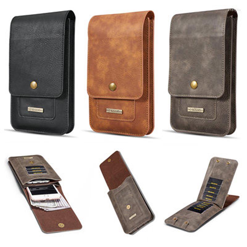 

Outdoor Bags Fashion Waist Bag General Phone PU Leather Pouch Vintage Case Mens Belt Loop Holster All-match, Black small