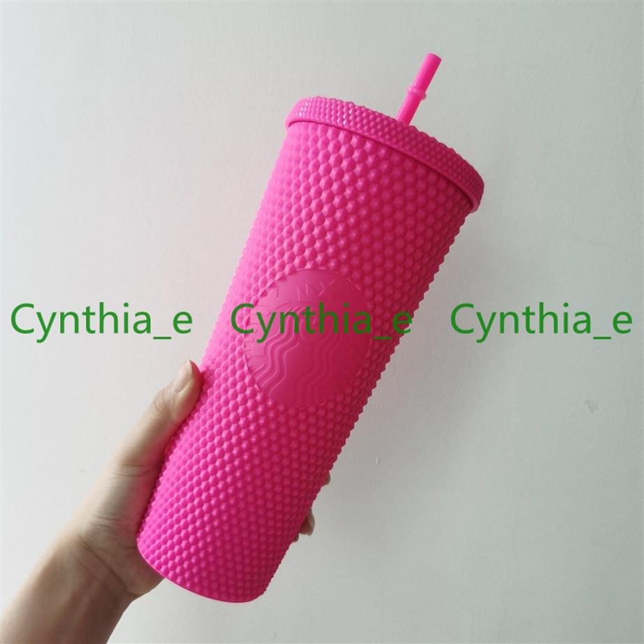 

Starbucks Double Barbie pink Tumblers Durian Laser Straw Cup Tumblers Mermaid Plastic Cold Water Coffee Cups Gift Mug245L, Multi-color