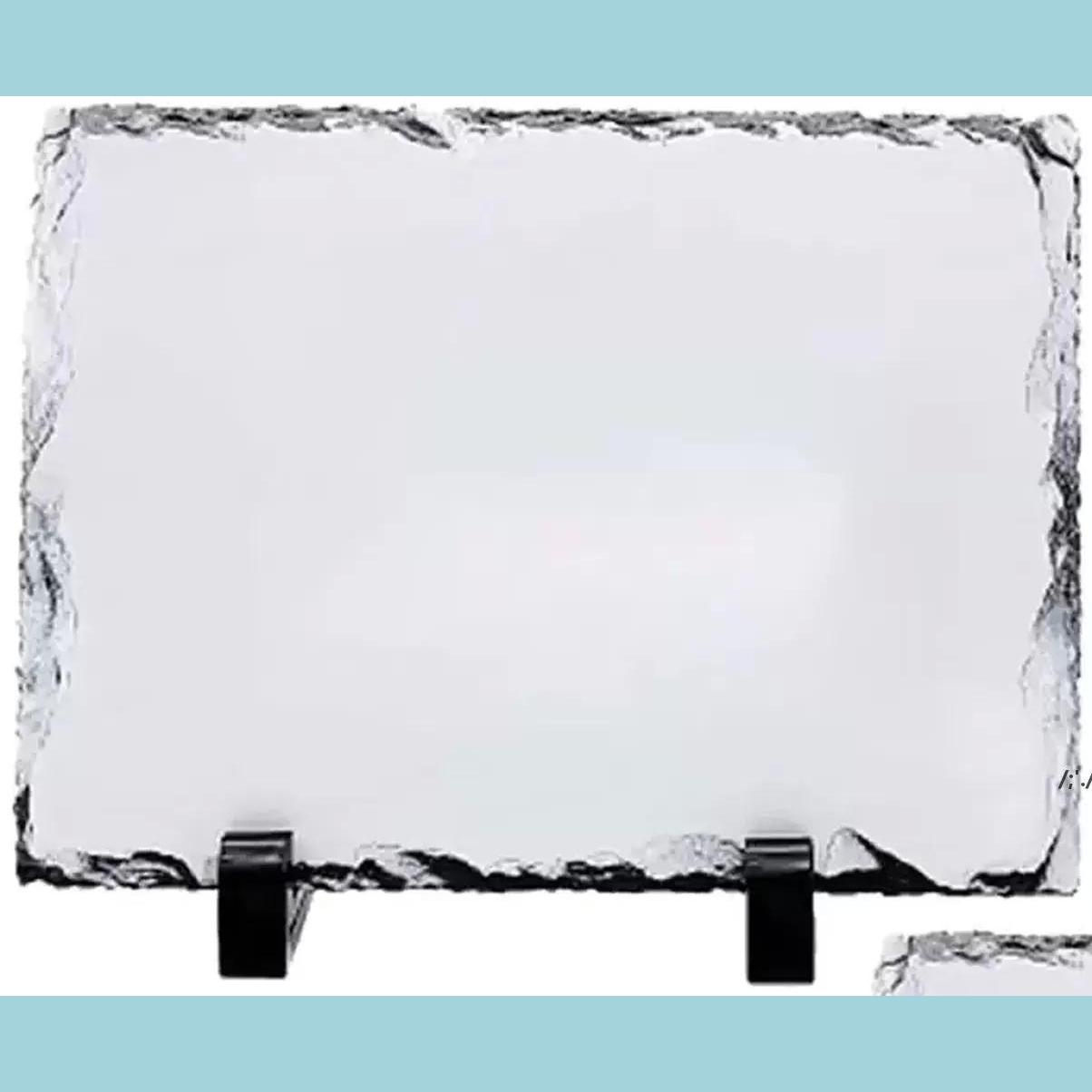 

Frames And Mouldings Mr.R Sublimation Blank Rectangar Rock Slate Po Plaque Picture Frame Customized Novelty For Birthday Dro Dhfwv