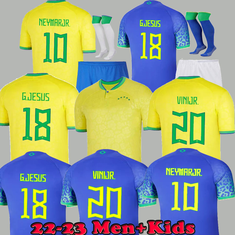 

2022 Brazils VINI JR. Soccer Jersey brasil CASEMIRO 22 23 National Team G.JESUS P.COUTINHO Home Away men kids kit L.PAQUETA T.SILVA PELE MARCELO Football Shirt uniform, Women brazils home