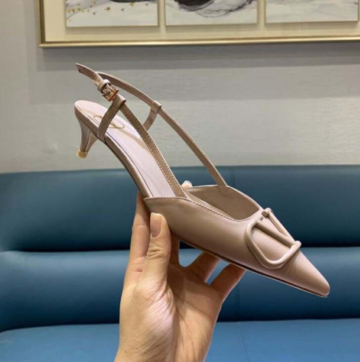 

sandals female pointed toe sandal real leather metal 4cm 6cm 8cm slim heel wedding shoes 35-44 dust bag designer shoes sandals women shoes designer heels sandals